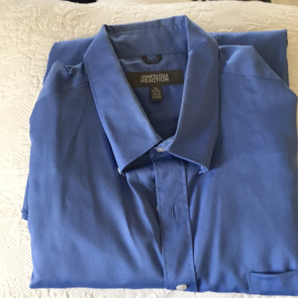 Kenneth Cole Men’s, Blue Dress shirt, XL, 17.5